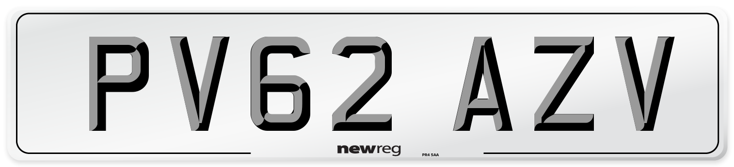 PV62 AZV Number Plate from New Reg
